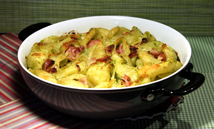 Conchiglioni con crema di zucchine e prosciutto cotto - Ricette Passo Passo con foto