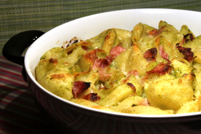 Conchiglioni con crema di zucchine e prosciutto cotto - Ricette Passo Passo con foto